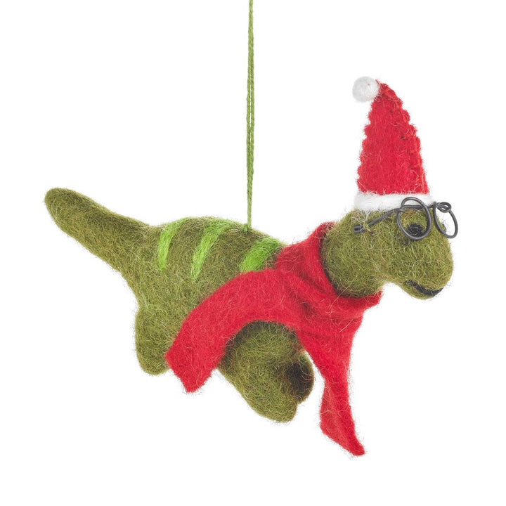 Personalised Needlefelt Christmas Dinosaur - TilleyTree