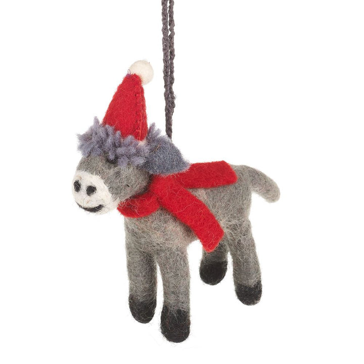 Personalised Needlefelt Christmas Donkey - TilleyTree