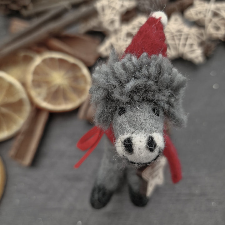 Personalised Needlefelt Christmas Donkey - TilleyTree