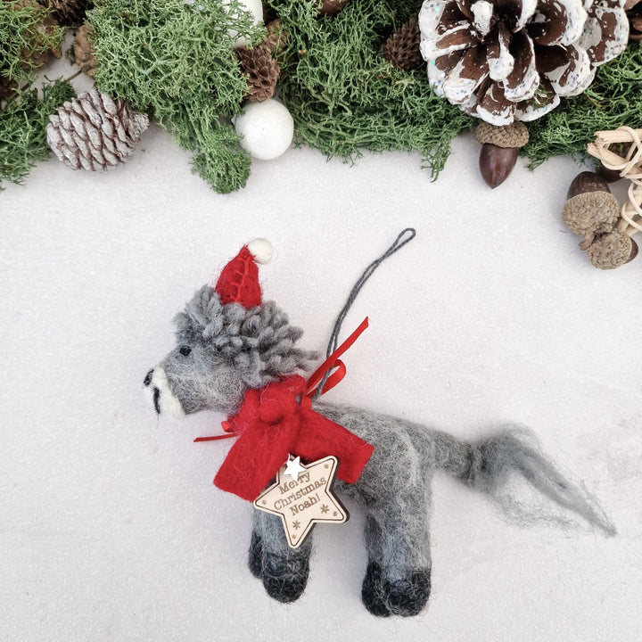 Personalised Needlefelt Christmas Donkey - TilleyTree