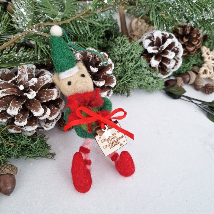 Personalised Needlefelt Christmas Elf - TilleyTree
