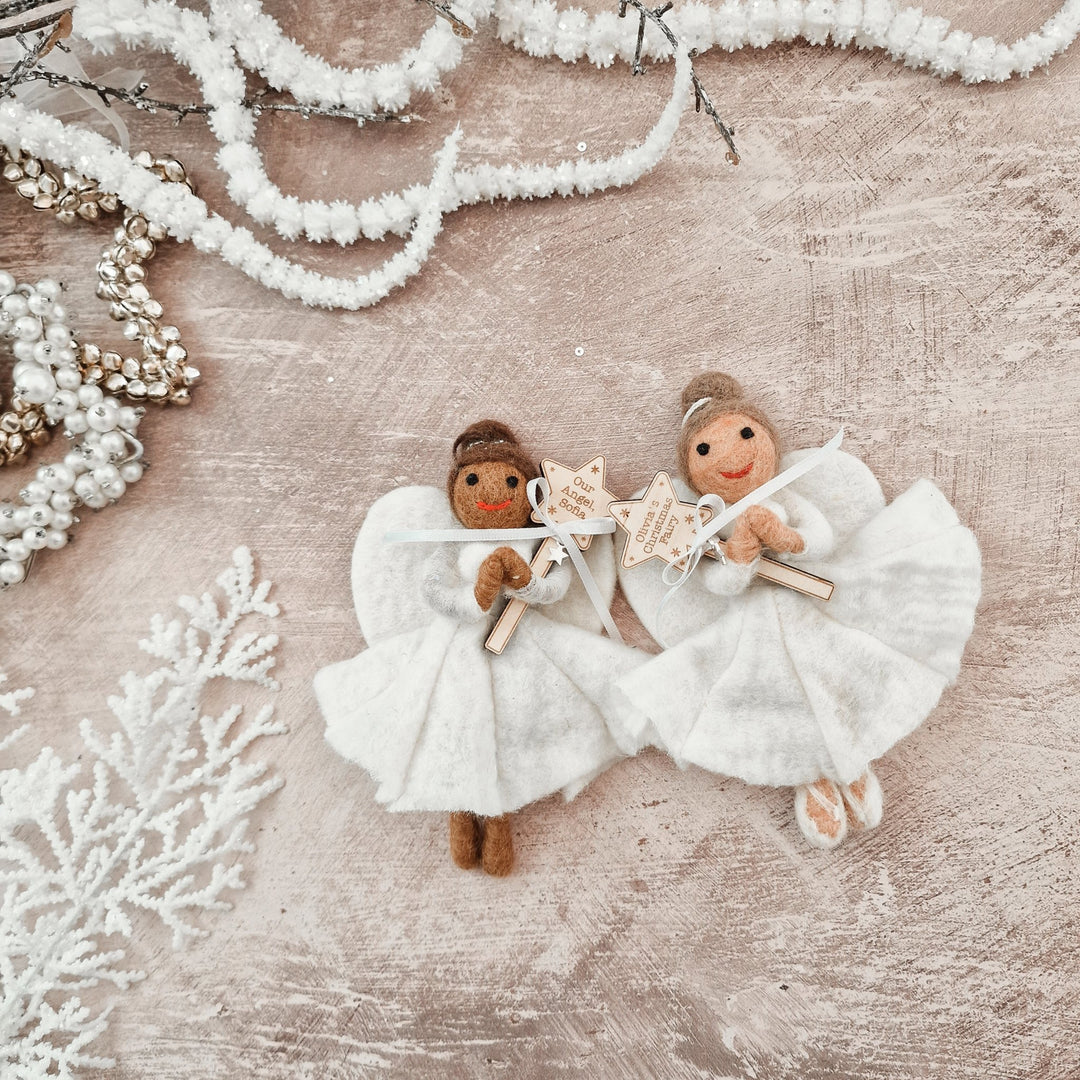 Personalised Needlefelt Christmas Fairy / Angel - TilleyTree