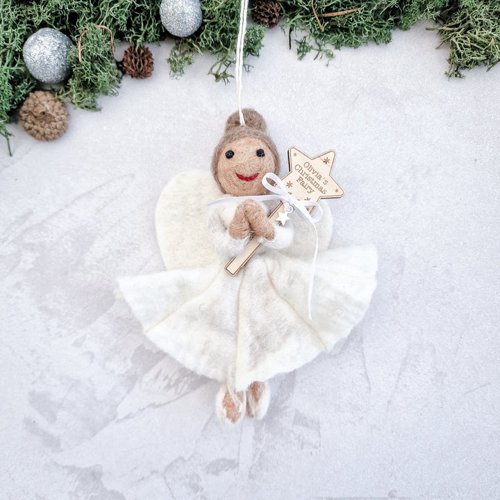 Personalised Needlefelt Christmas Fairy / Angel - TilleyTree