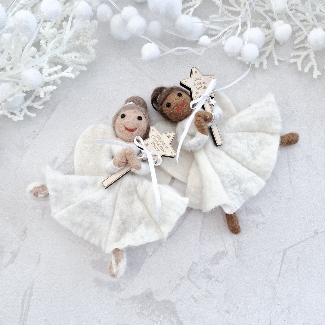 Personalised Needlefelt Christmas Fairy / Angel - TilleyTree