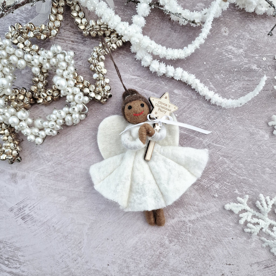 Personalised Needlefelt Christmas Fairy / Angel - TilleyTree