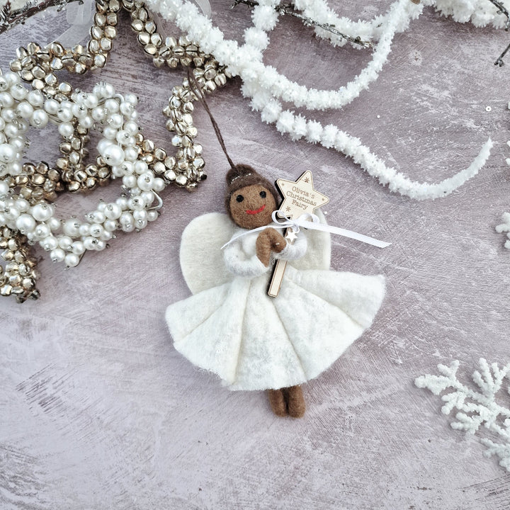 Personalised Needlefelt Christmas Fairy / Angel - TilleyTree