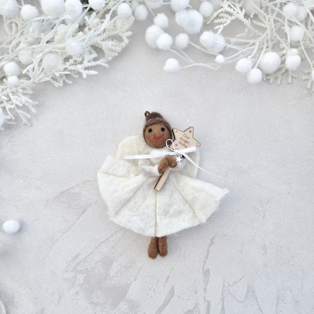 Personalised Needlefelt Christmas Fairy / Angel - TilleyTree