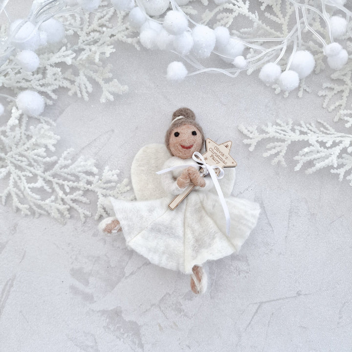 Personalised Needlefelt Christmas Fairy / Angel - TilleyTree