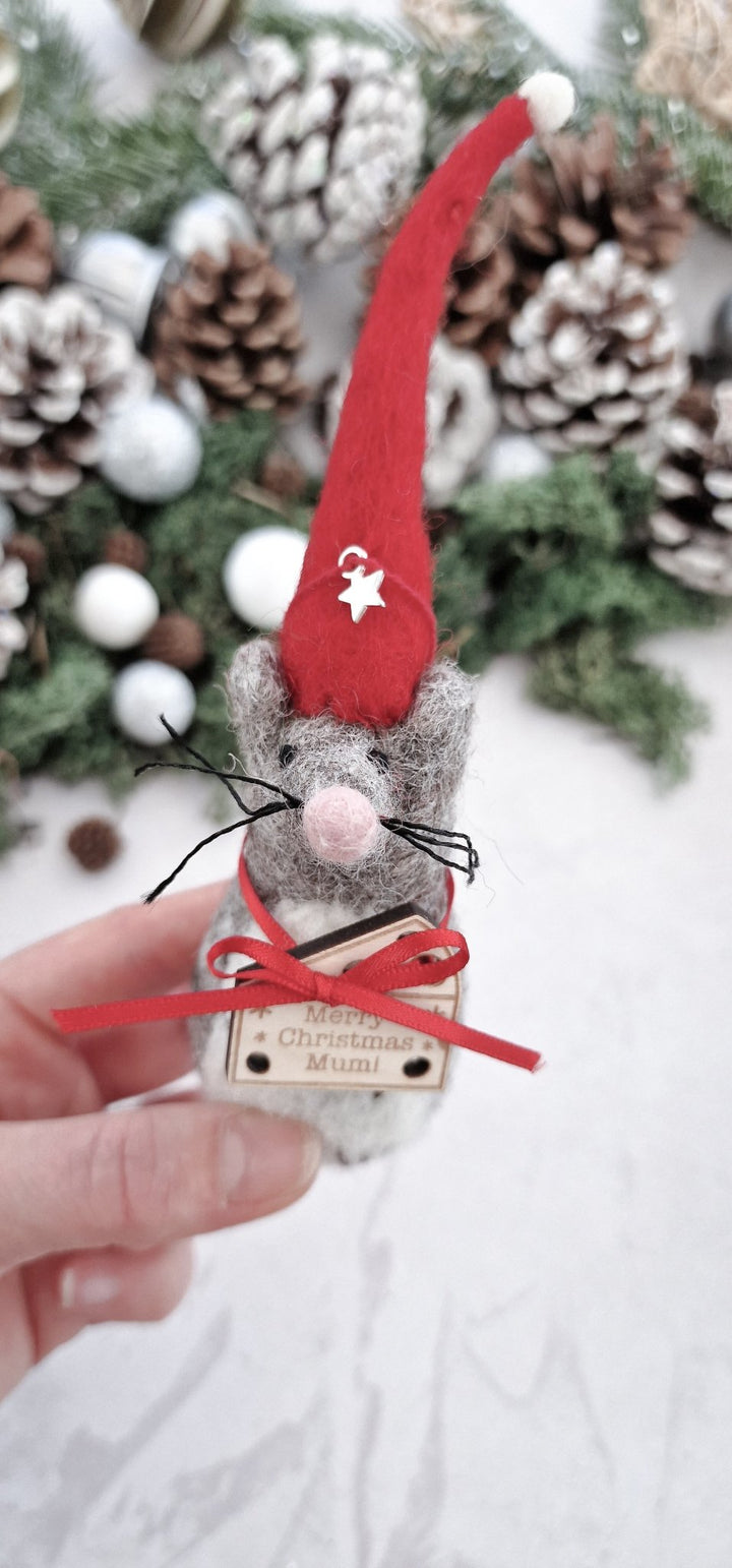 Personalised Needlefelt Mouse Gonk - TilleyTree