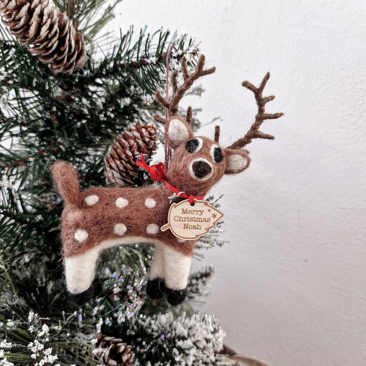 Personalised Needlefelt Reindeer Stag - TilleyTree