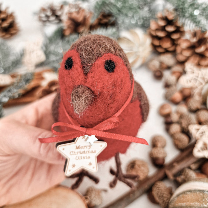 Personalised Needlefelt Robin - TilleyTree