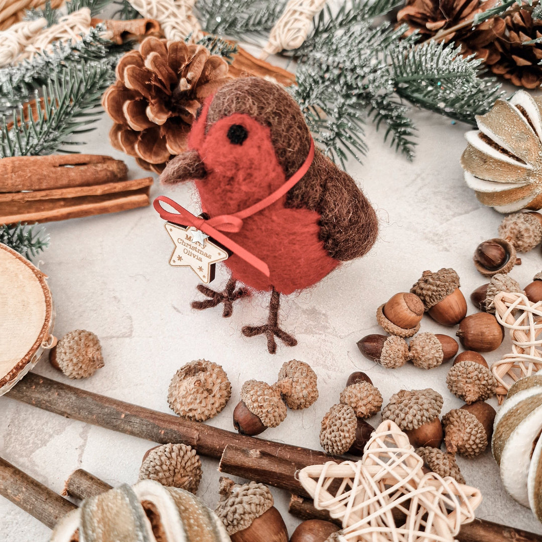 Personalised Needlefelt Robin - TilleyTree