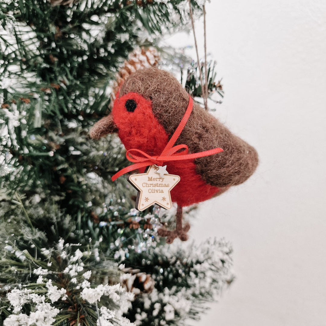 Personalised Needlefelt Robin - TilleyTree