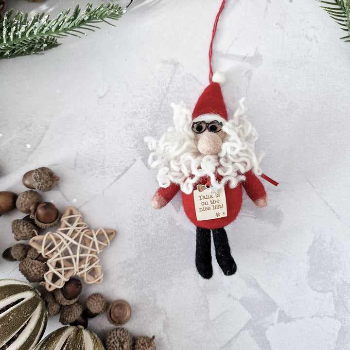 Personalised Needlefelt Santa Father Christmas - TilleyTree