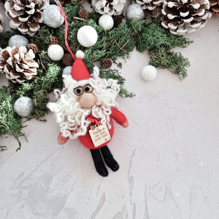 Personalised Needlefelt Santa Father Christmas - TilleyTree