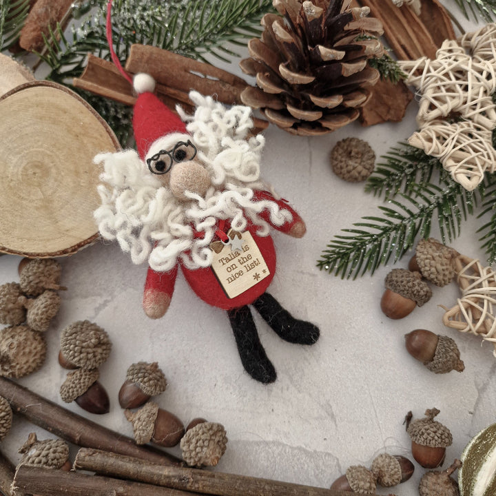 Personalised Needlefelt Santa Father Christmas - TilleyTree