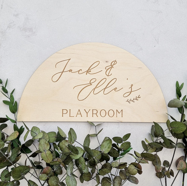 Personalised Semi Circle Wall Sign - Playroom - TilleyTree