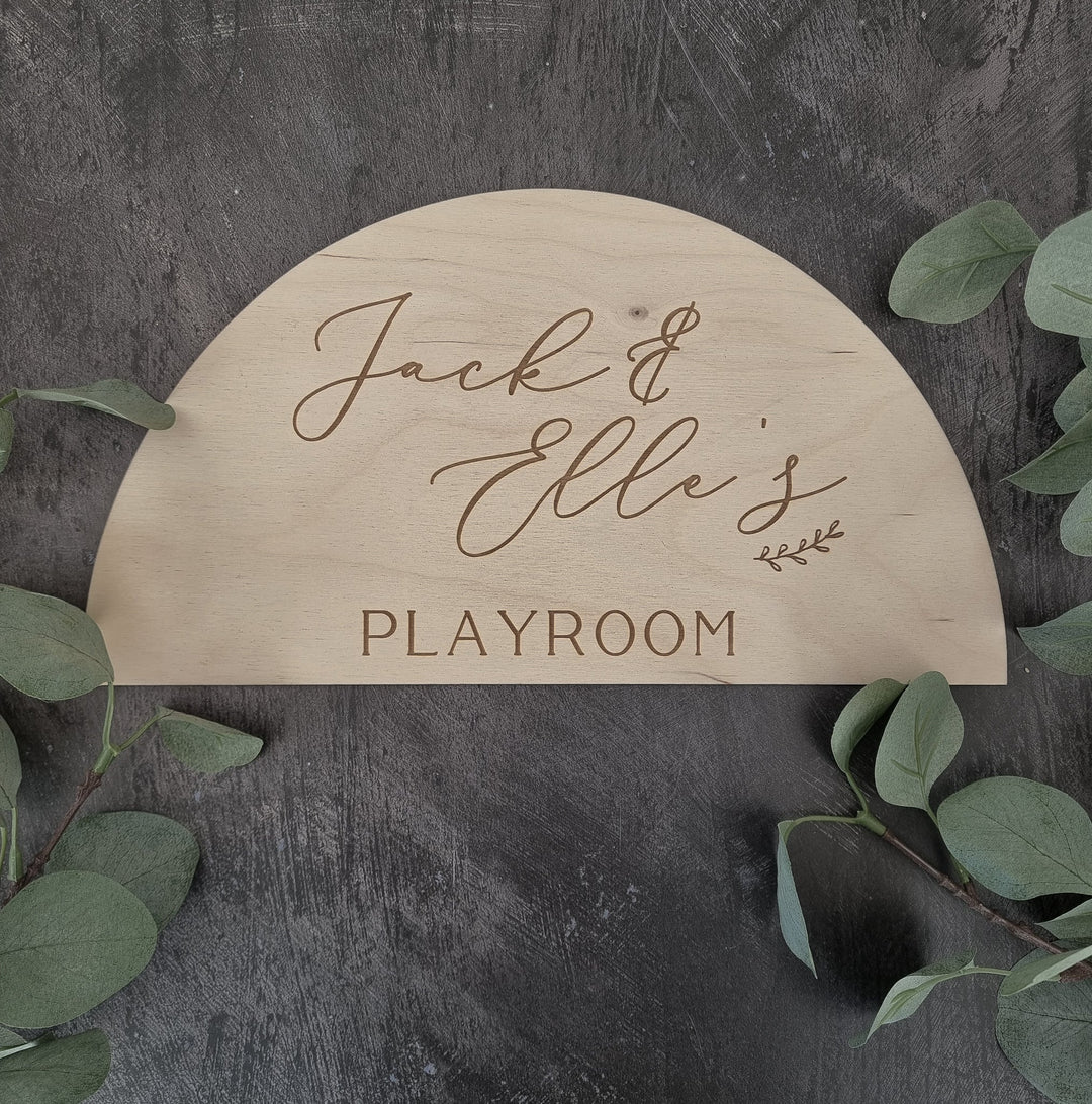 Personalised Semi Circle Wall Sign - Playroom - TilleyTree