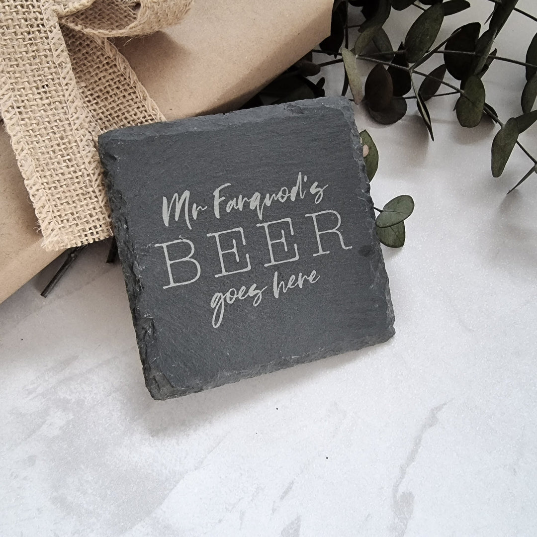 Personalised Slate Coaster - Any Drink - TilleyTree