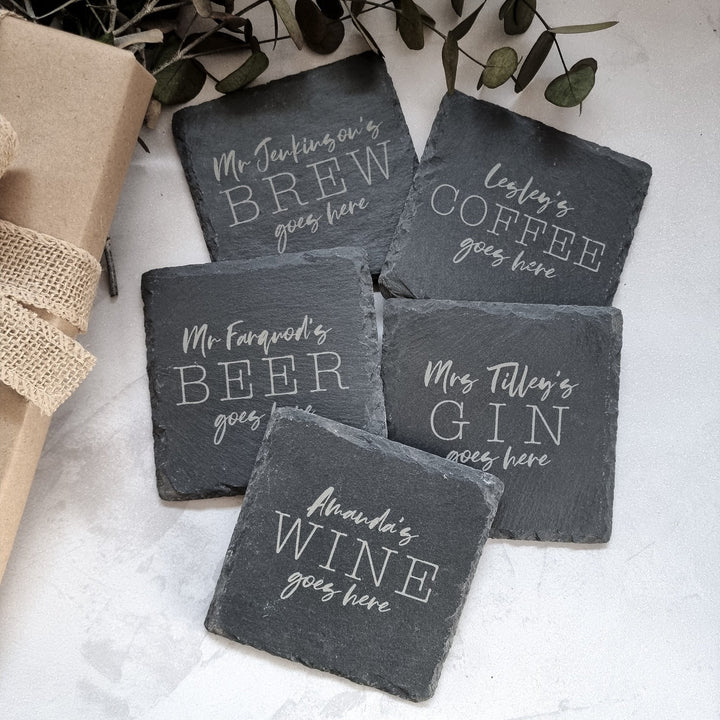 Personalised Slate Coaster - Any Drink - TilleyTree