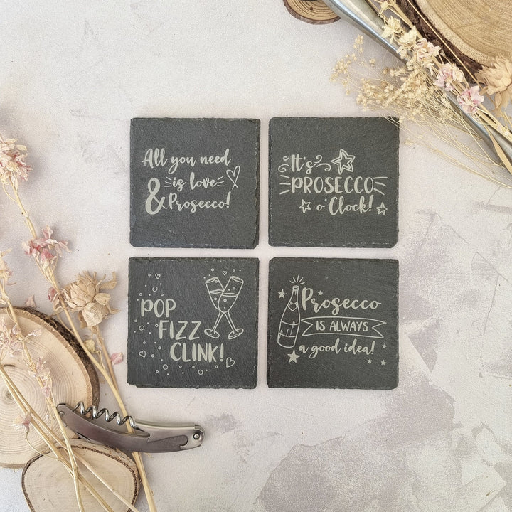 Prosecco Slate Coasters - TilleyTree