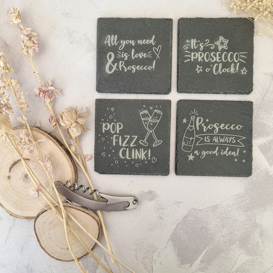 Prosecco Slate Coasters - TilleyTree