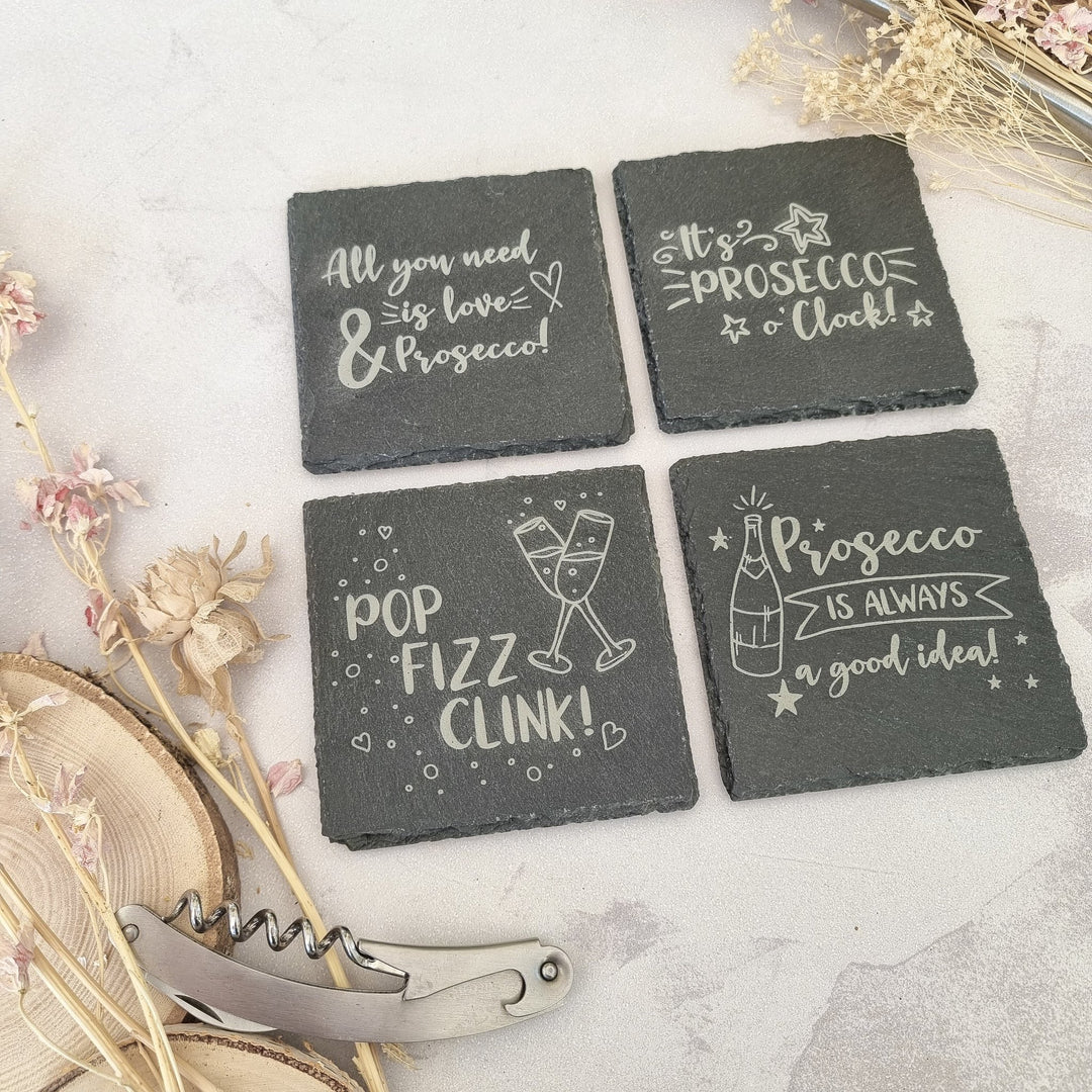 Prosecco Slate Coasters - TilleyTree