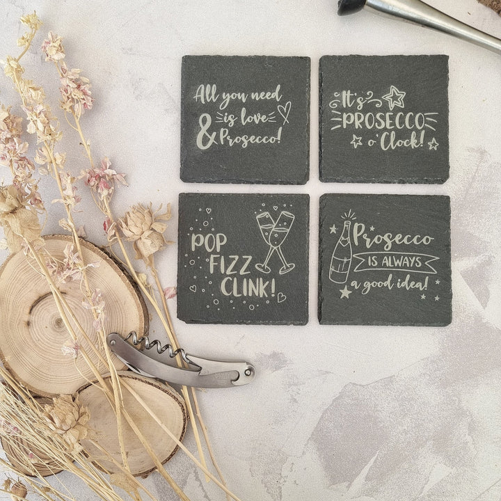 Prosecco Slate Coasters - TilleyTree