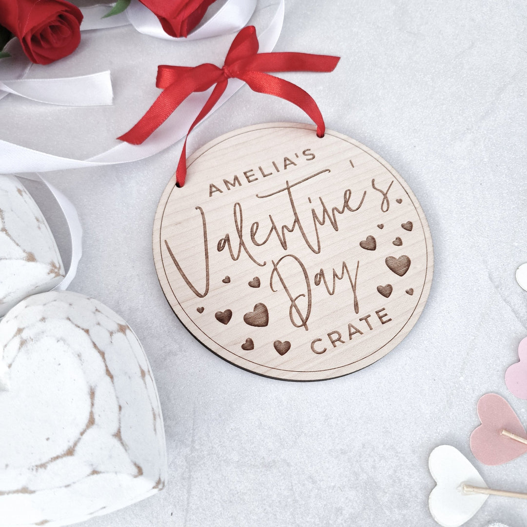 Round Simple Valentine's Box / Crate Sign - TilleyTree