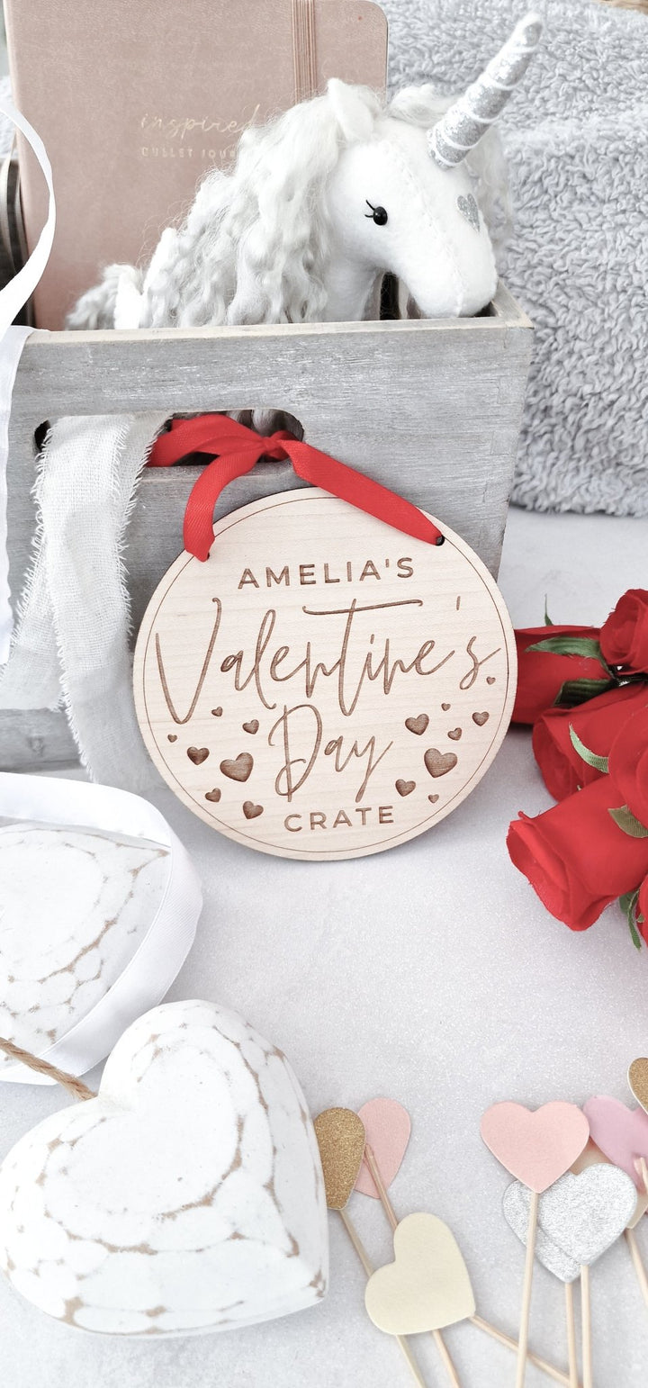 Round Simple Valentine's Box / Crate Sign - TilleyTree