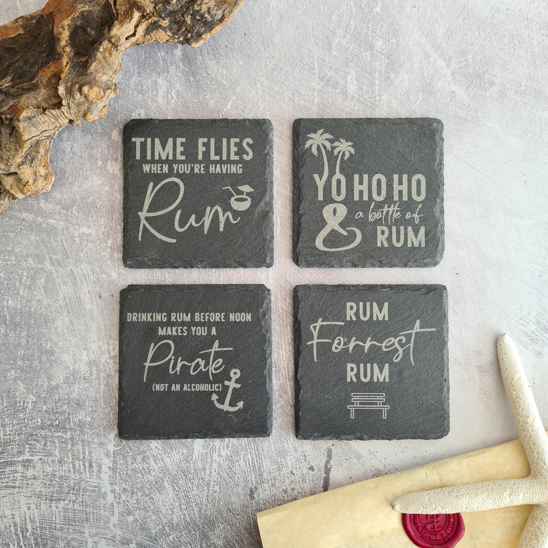 Rum Themed Slate Coasters