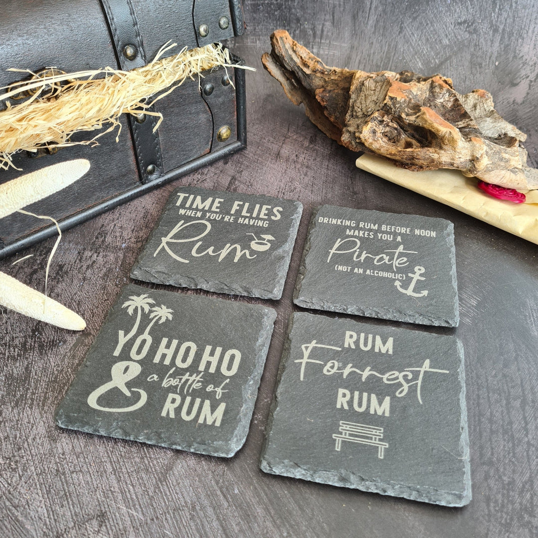 Rum Themed Slate Coasters