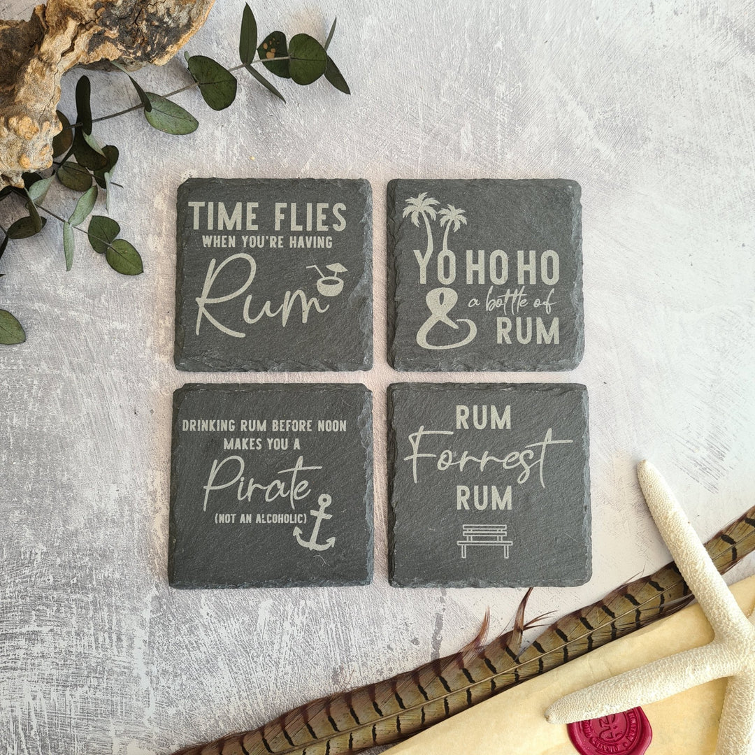 Rum Themed Slate Coasters