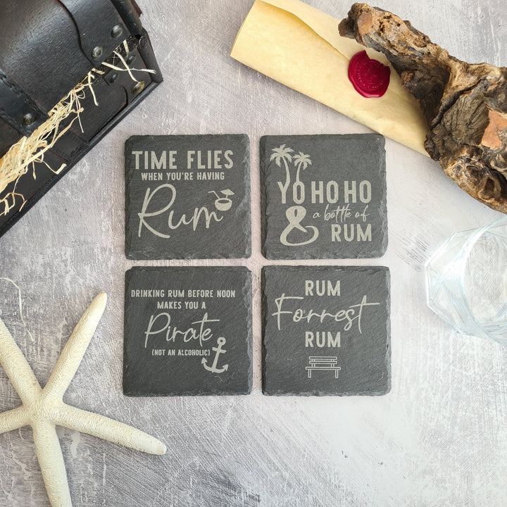 Rum Themed Slate Coasters