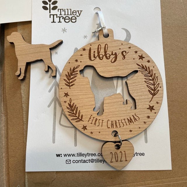 Santa Paws Personalised Dog Christmas Ornament - TilleyTree