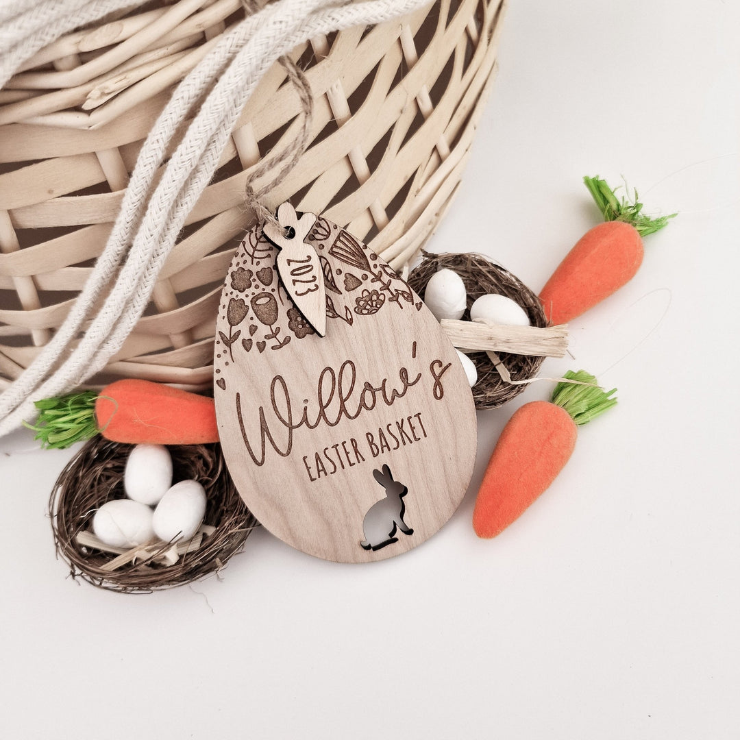 Scandi Egg Personalised Easter Basket Tag - TilleyTree