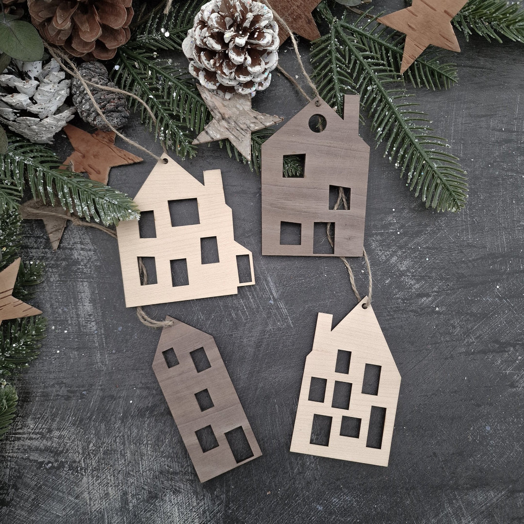 Scandi Houses Set of 4 Decorations - TilleyTree