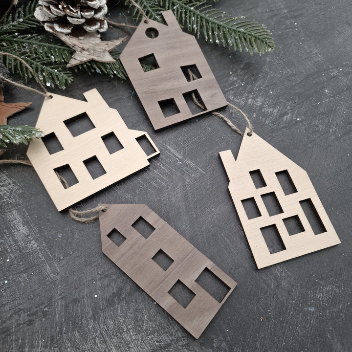 Scandi Houses Set of 4 Decorations - TilleyTree