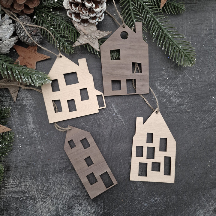 Scandi Houses Set of 4 Decorations - TilleyTree