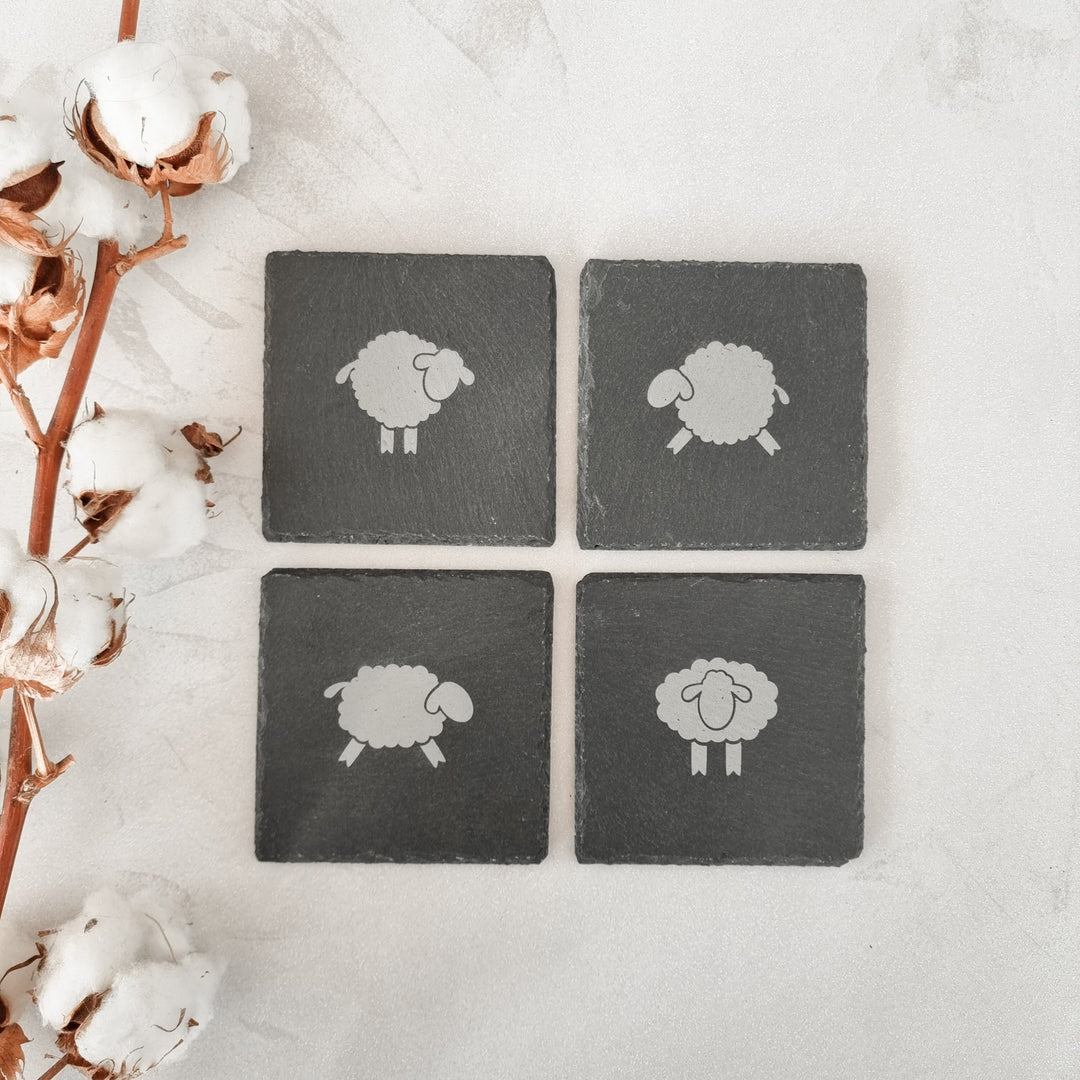 Sheep Slate Coasters - TilleyTree