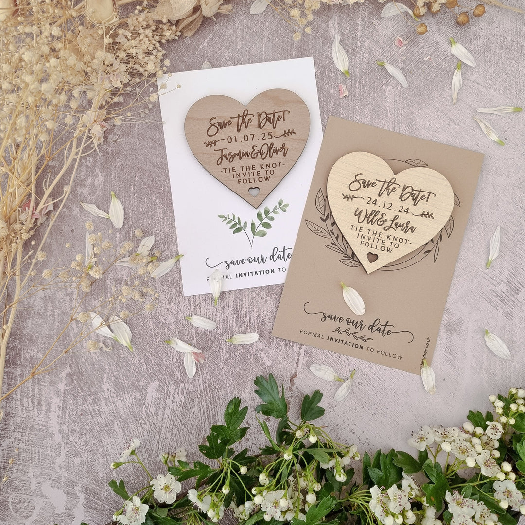 Simple Heart II Wooden Save the Date - TilleyTree