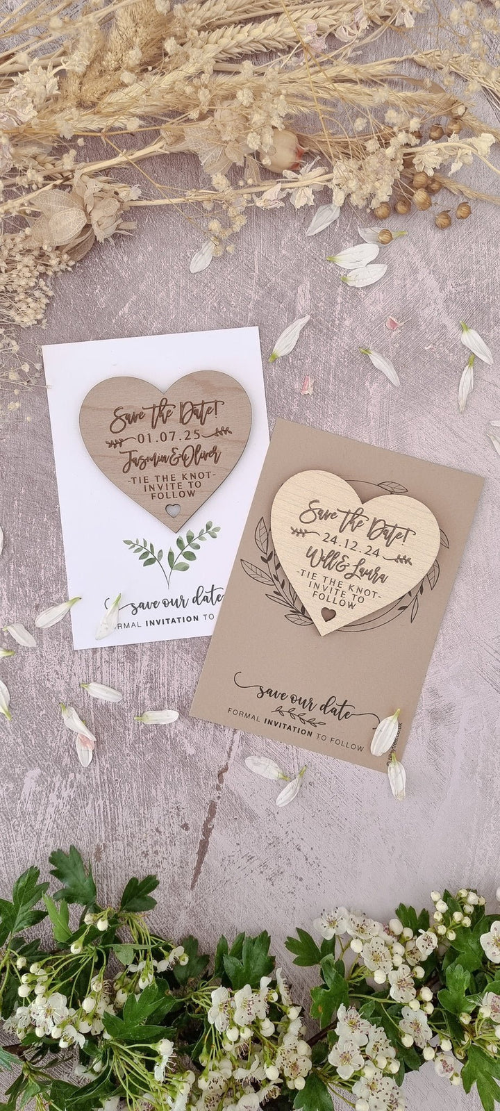 Simple Heart II Wooden Save the Date - TilleyTree