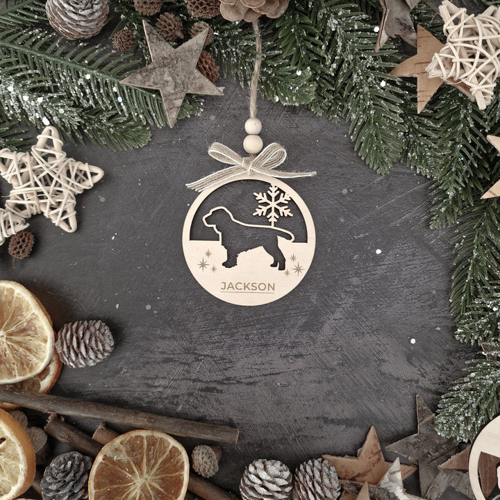 Snowflake Personalised Dog Christmas Ornament - TilleyTree