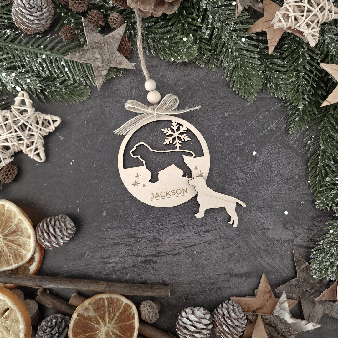 Snowflake Personalised Dog Christmas Ornament - TilleyTree