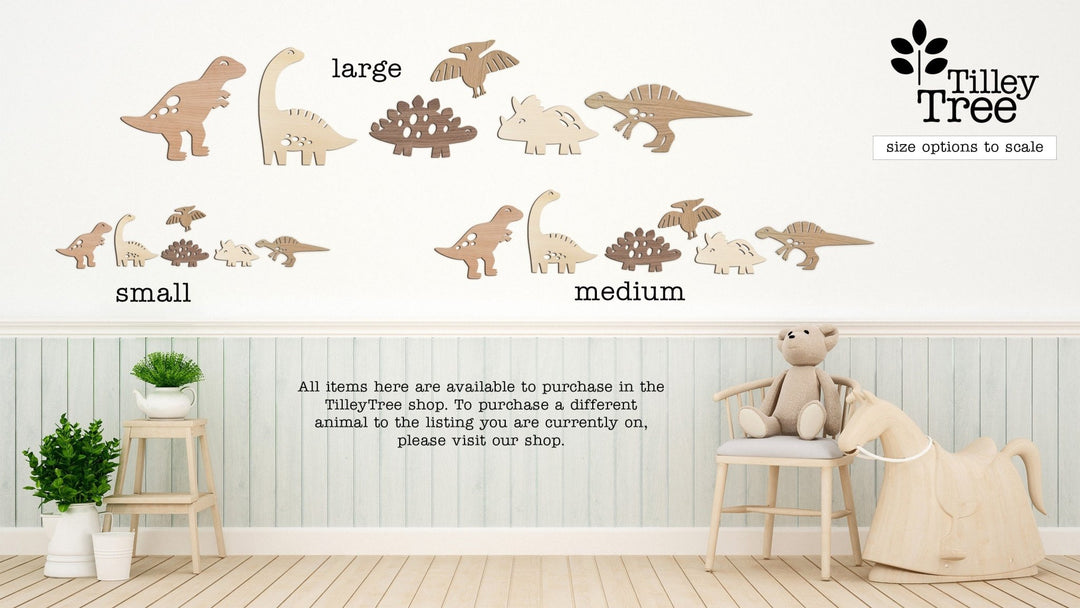 Solid Dinosaurs Wall Art - Set of 6 - TilleyTree