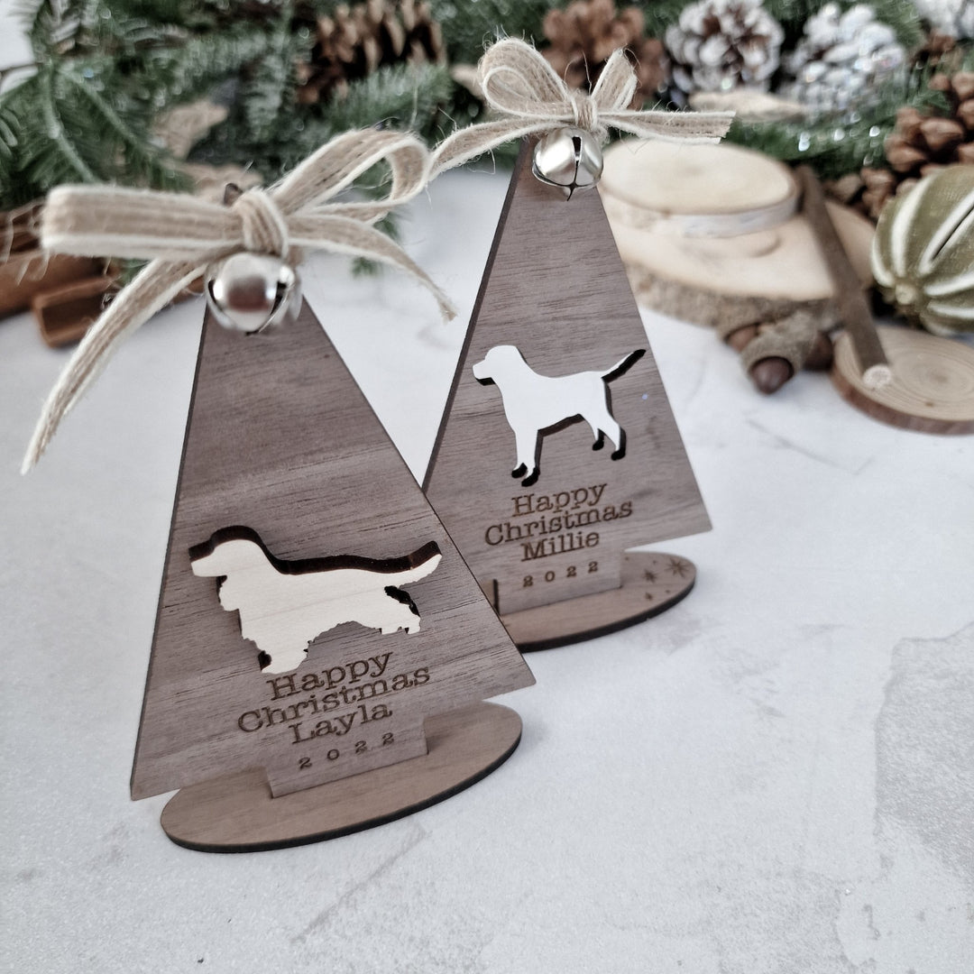 Standing Tree Personalised Dog Christmas Ornament - TilleyTree
