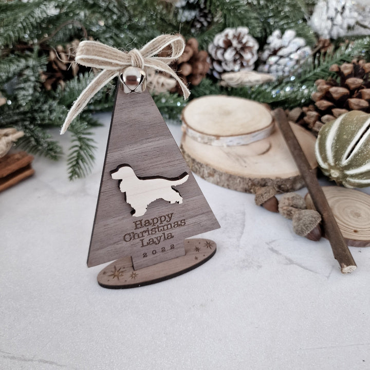 Standing Tree Personalised Dog Christmas Ornament - TilleyTree