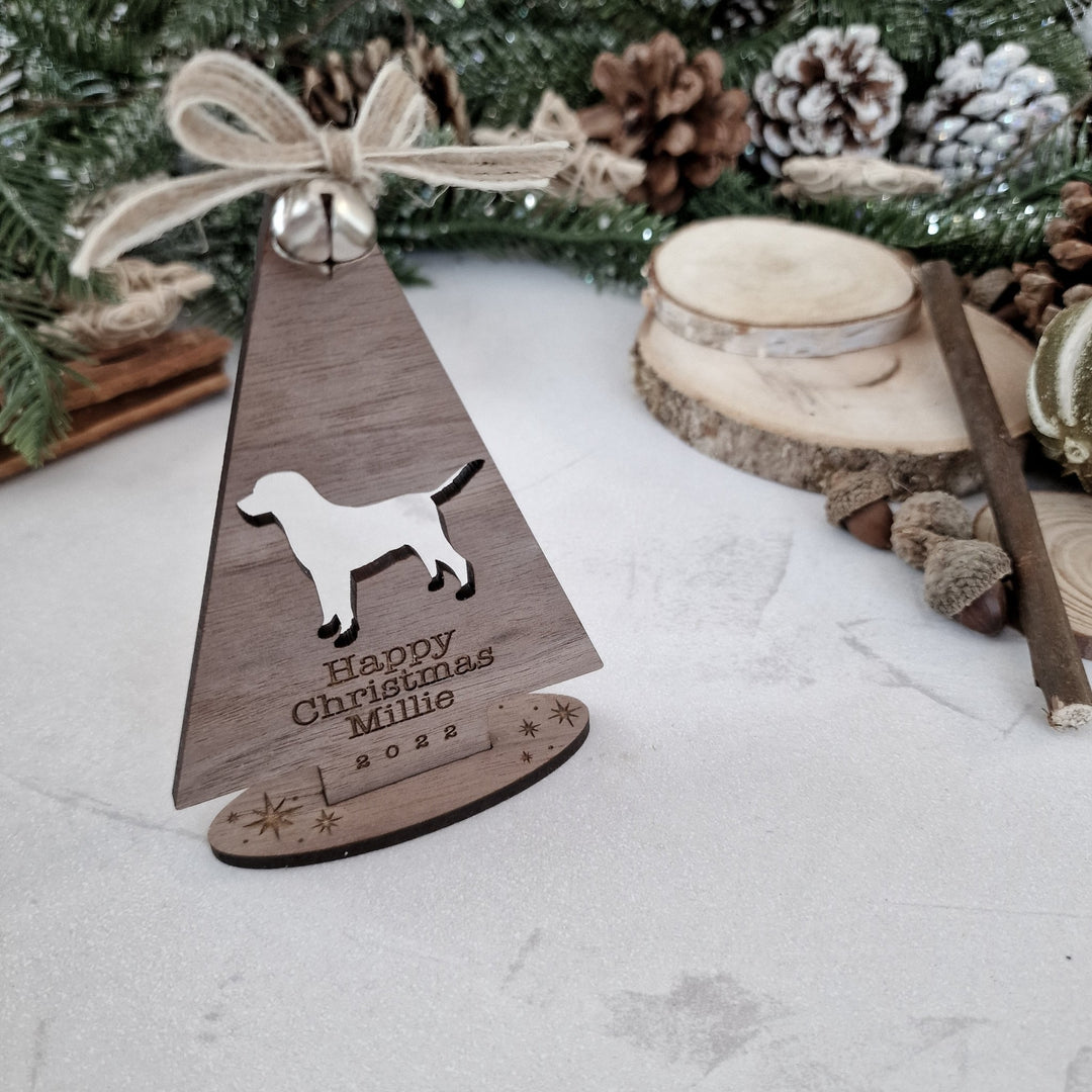 Standing Tree Personalised Dog Christmas Ornament - TilleyTree