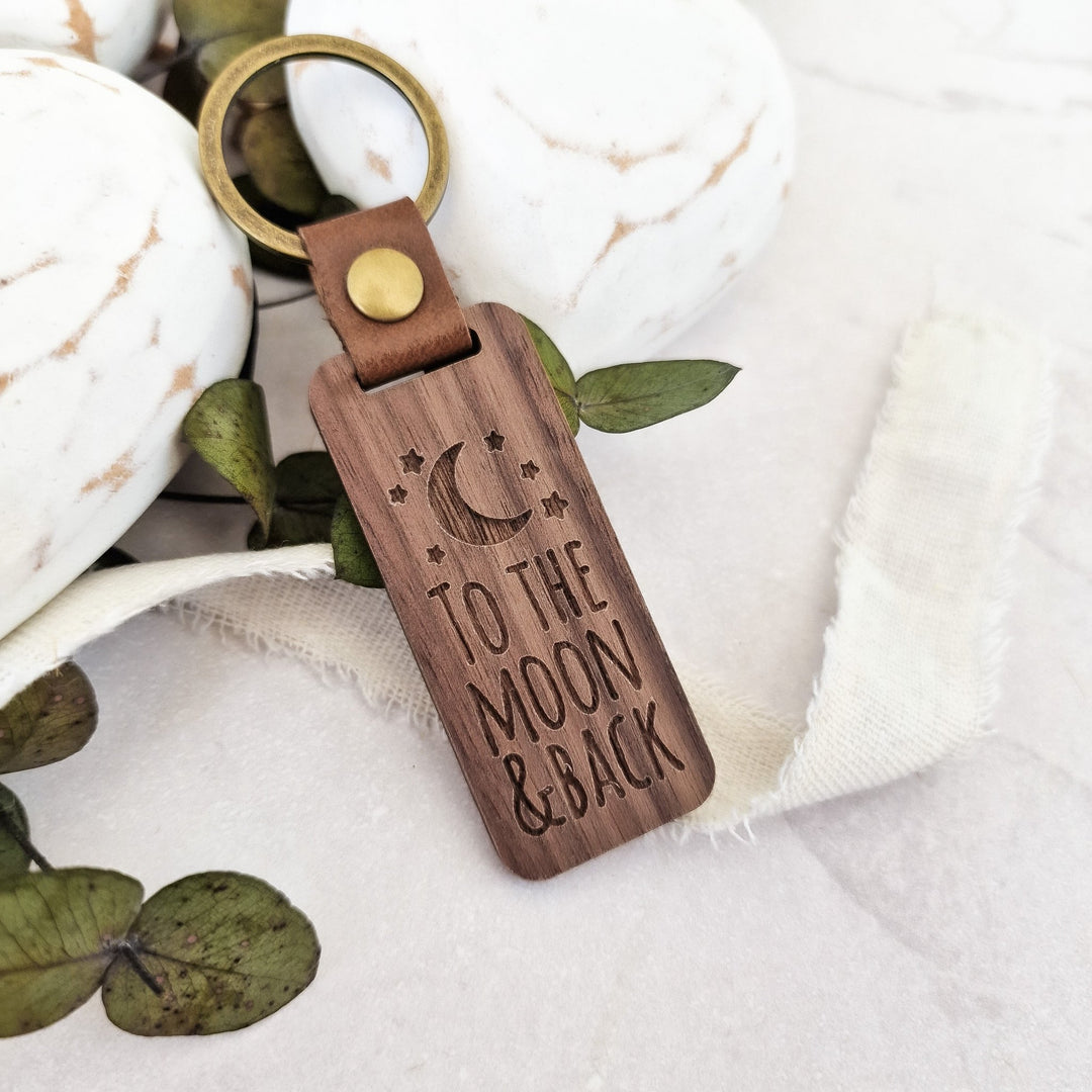 To the Moon and Back Personalised Keyring - TilleyTree