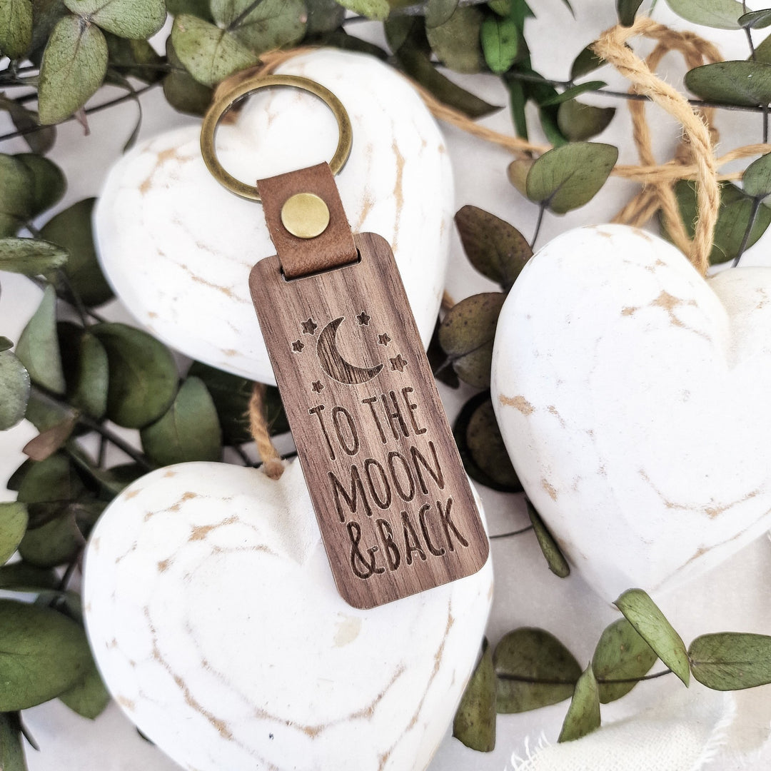 To the Moon and Back Personalised Keyring - TilleyTree